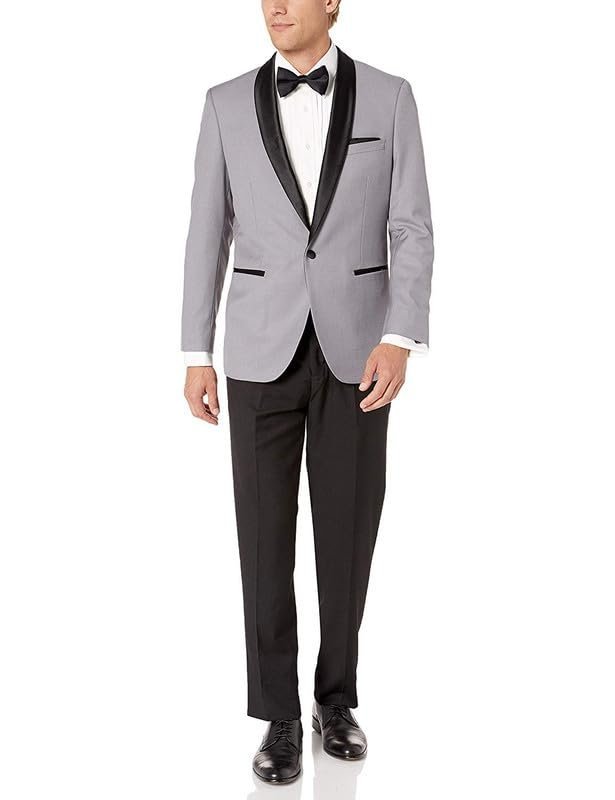 Adam Baker Men's Slim Fit Shawl Collar Tuxedo Jacket for Wedding, Business, Prom & Formal Wear (Separates)