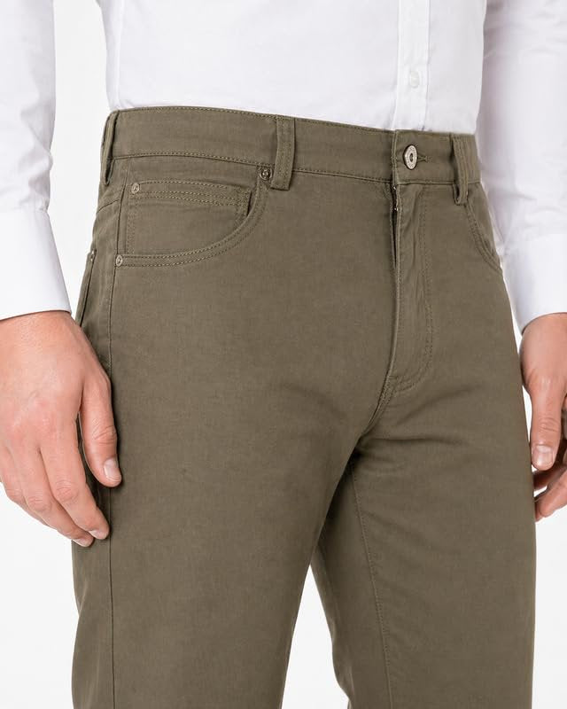 Men's Modern Fit Lightweight 100% Cotton Dress Pants