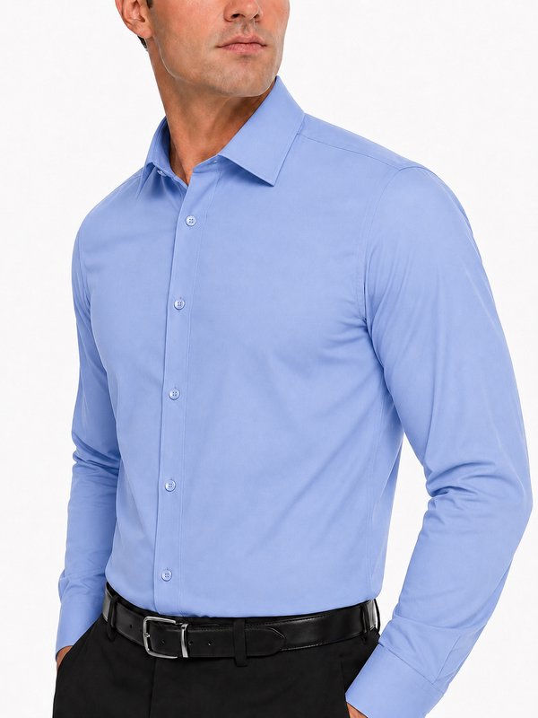 Modena Men’s Contemporary (Slim) Fit Long Sleeve Solid Dress Shirt