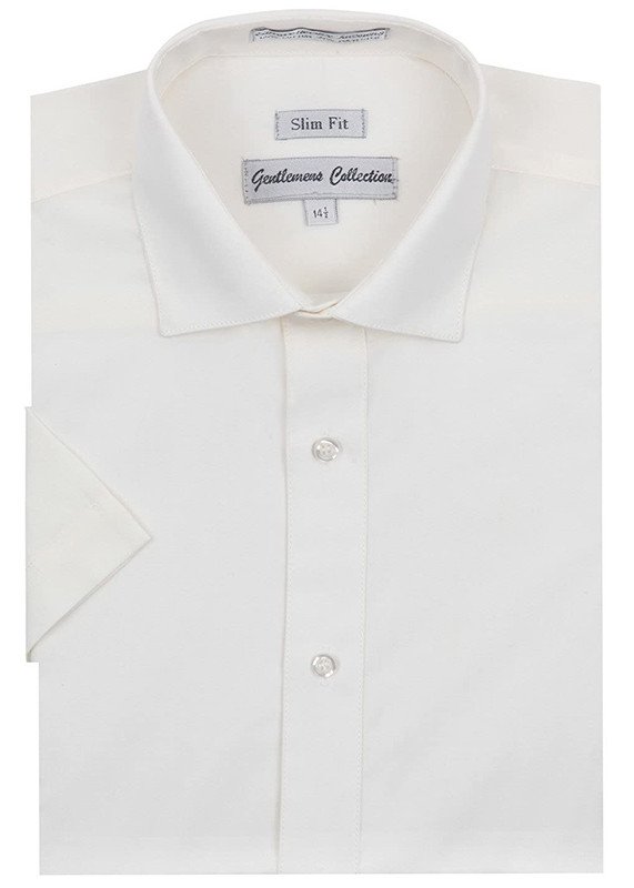 Gentlemens Collection Mens Short Sleeve Slim Fit Easy Care Dress Shirt - Colors