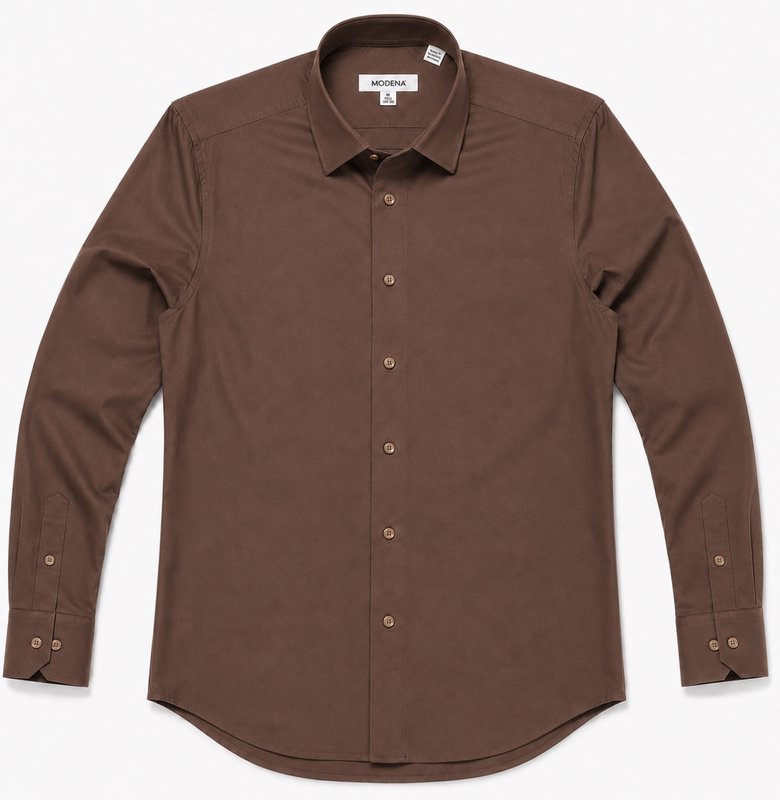 Modena Men’s Contemporary (Slim) Fit Long Sleeve Solid Dress Shirt