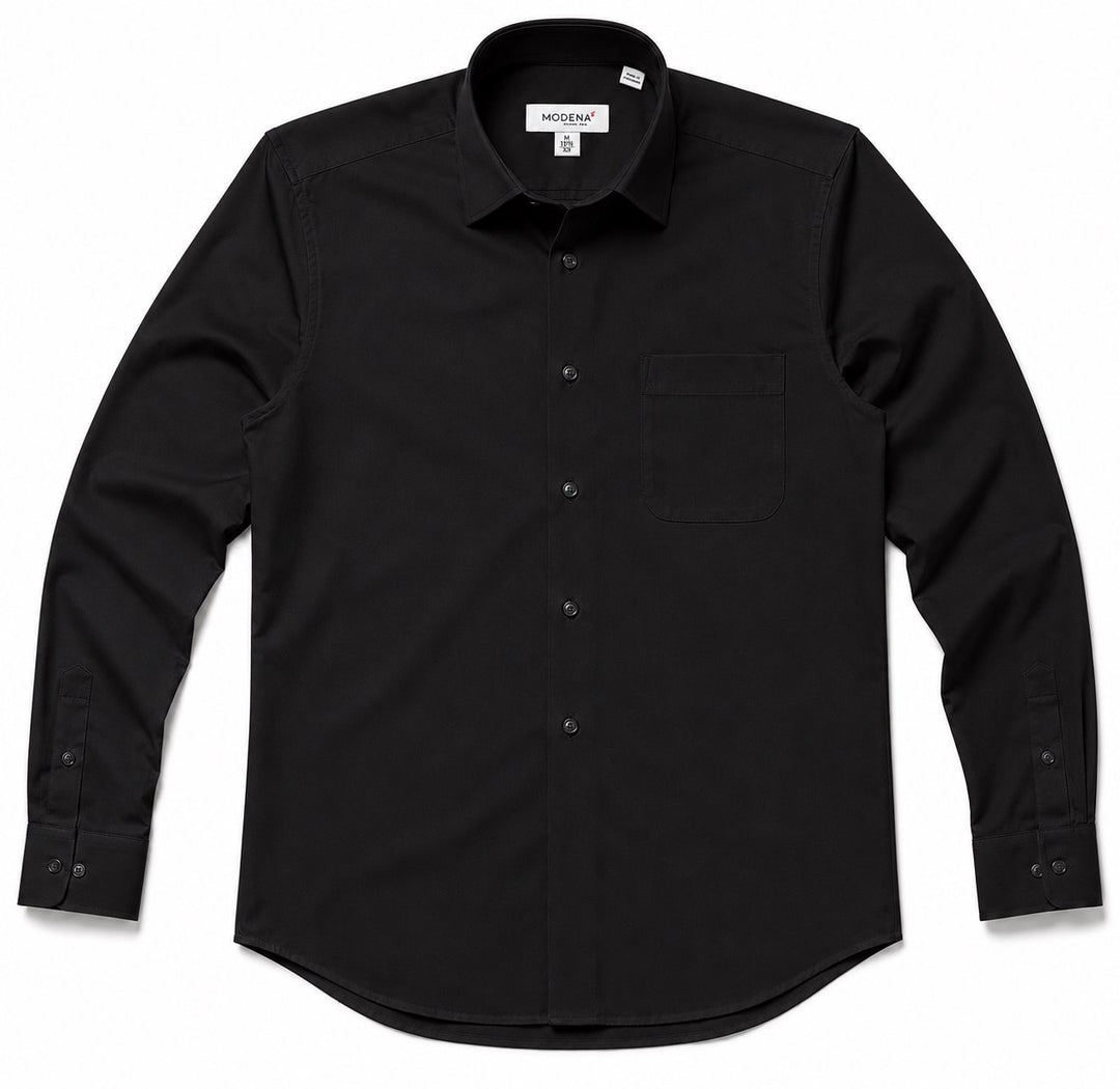 Modena Men's Regular Fit Long Sleeve Solid Dress Shirt