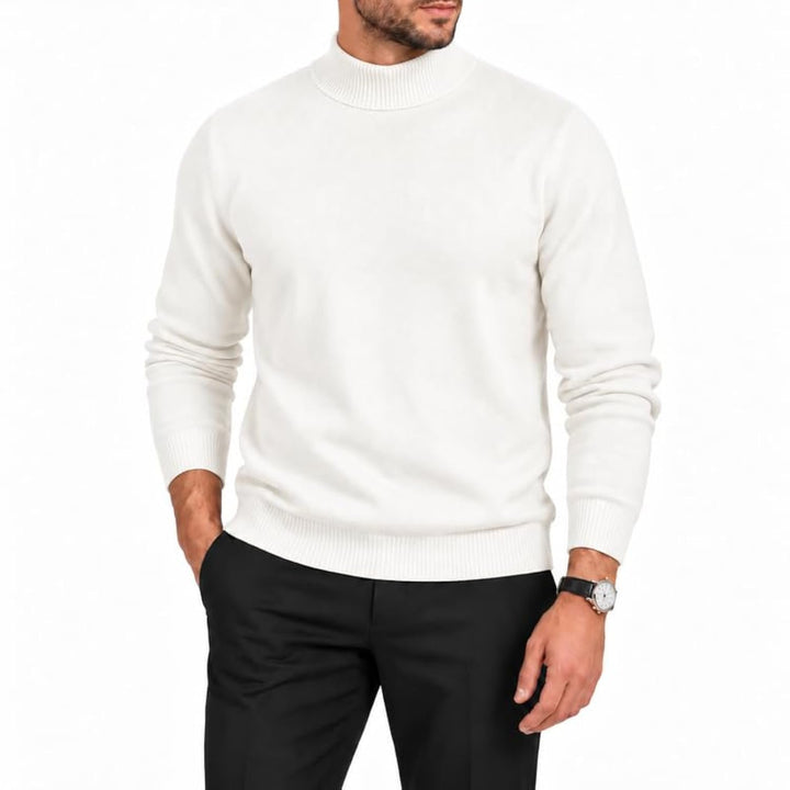 Adam Baker Men's Mock Neck Cotton Blend Knit Pullover Sweater