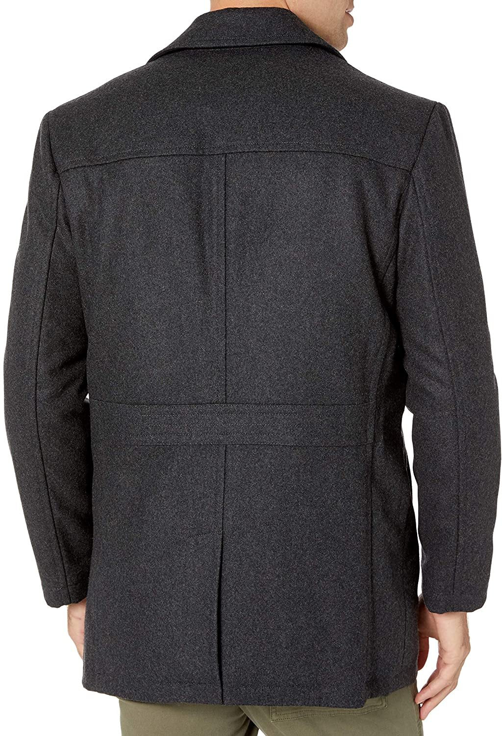LONDON FOG mens Amity 34" Wool Blend Car Coat With Scarf