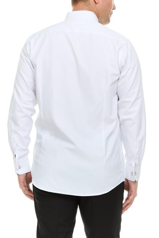 Adam Baker Men's Slim Fit Convertible Cuff Laydown & Wingtip Collar Tuxedo Shirt - Cufflinks & Bow Tie Included