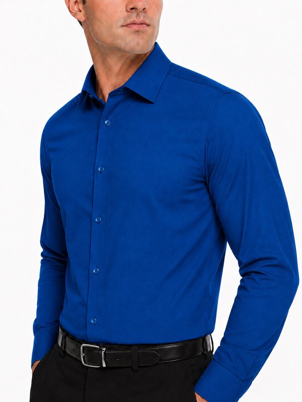 Modena Men’s Contemporary (Slim) Fit Long Sleeve Solid Dress Shirt