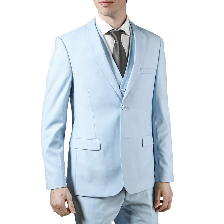 Adam Baker Men's 3-Piece Single Breasted Slim Fit 2-Button Vested Dress Suit Set & Tuxedo Suit Set - Colors