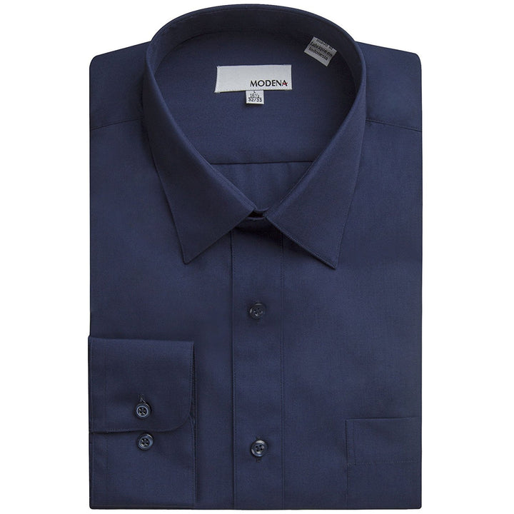 Modena Men’s Contemporary (Slim) Fit Long Sleeve Solid Dress Shirt – Colors