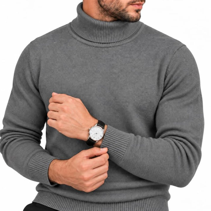 Adam Baker Men's Cotton Blend Turtleneck Sweater, Casual Knitted Pullover Sweater