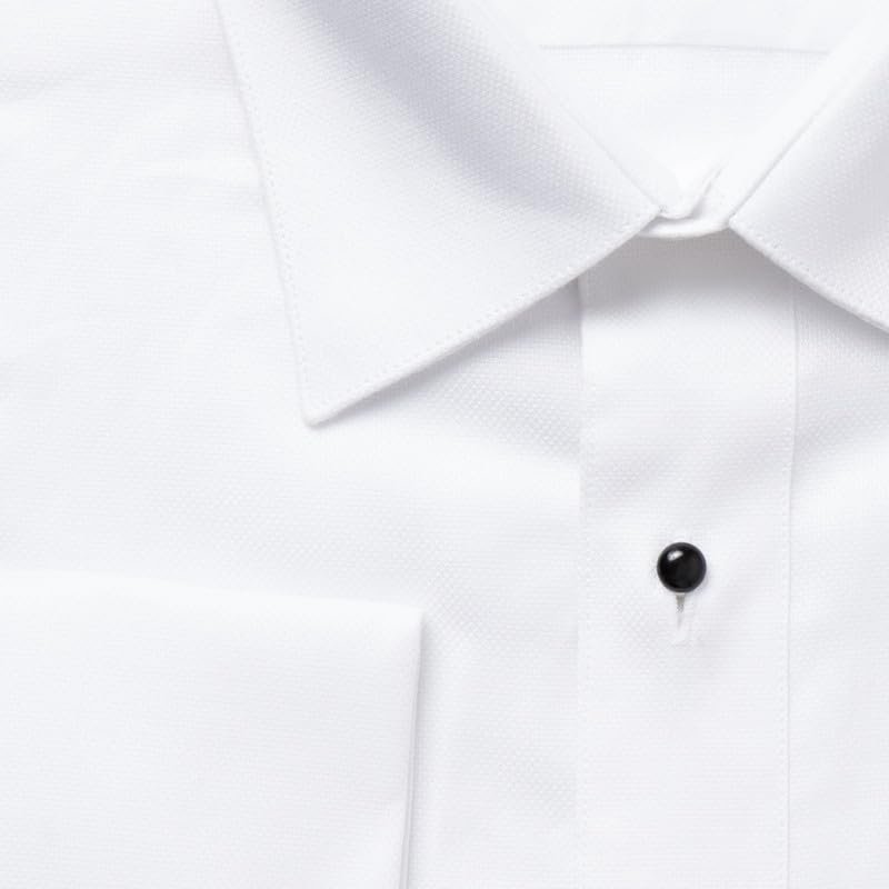 Adam Baker Men's Tuxedo Shirt | French Cuff Laydown Collar Cotton Form Adam Baker Men's Tuxedo Shirt | French Cuff Laydown Collar Cotton Form