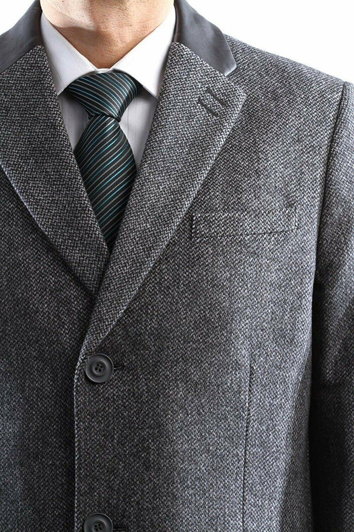 Men's Single Breasted Luxury Wool Three Quarter Length Topcoat - CLEARANCE - FINAL SALE