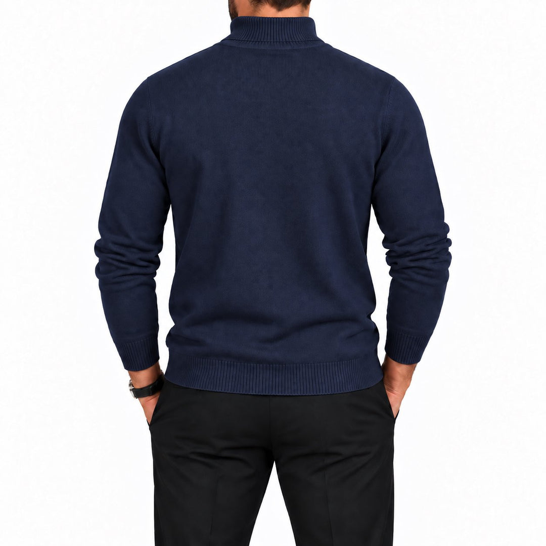 Adam Baker Men's Mock Neck Cotton Blend Knit Pullover Sweater