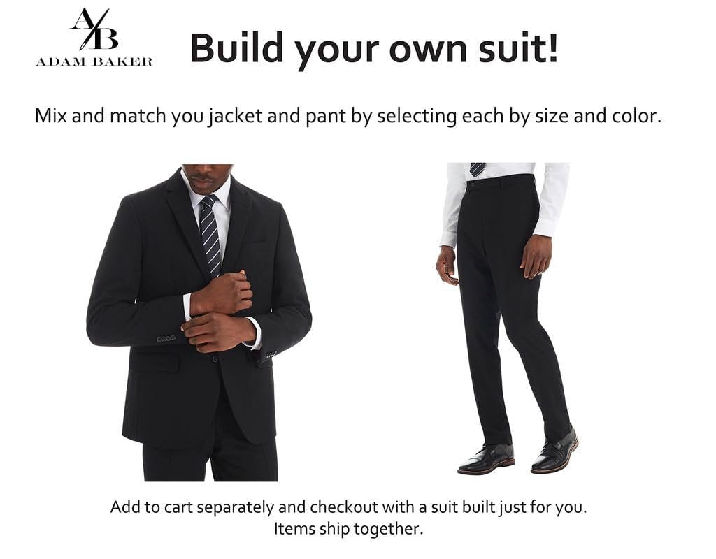 Adam Baker Men's Black & Navy Classic Fit Suit Separates (Jacket & Pants)