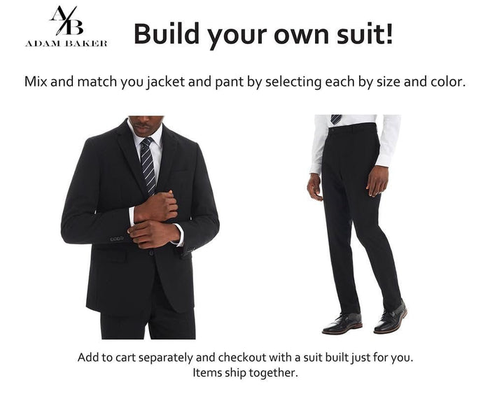 Adam Baker Men's Black & Navy Classic Fit Suit Separates (Jacket & Pants)