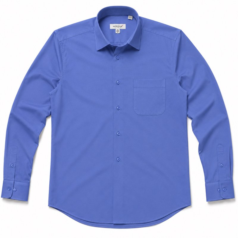 Modena Men's Regular Fit Long Sleeve Solid Dress Shirt