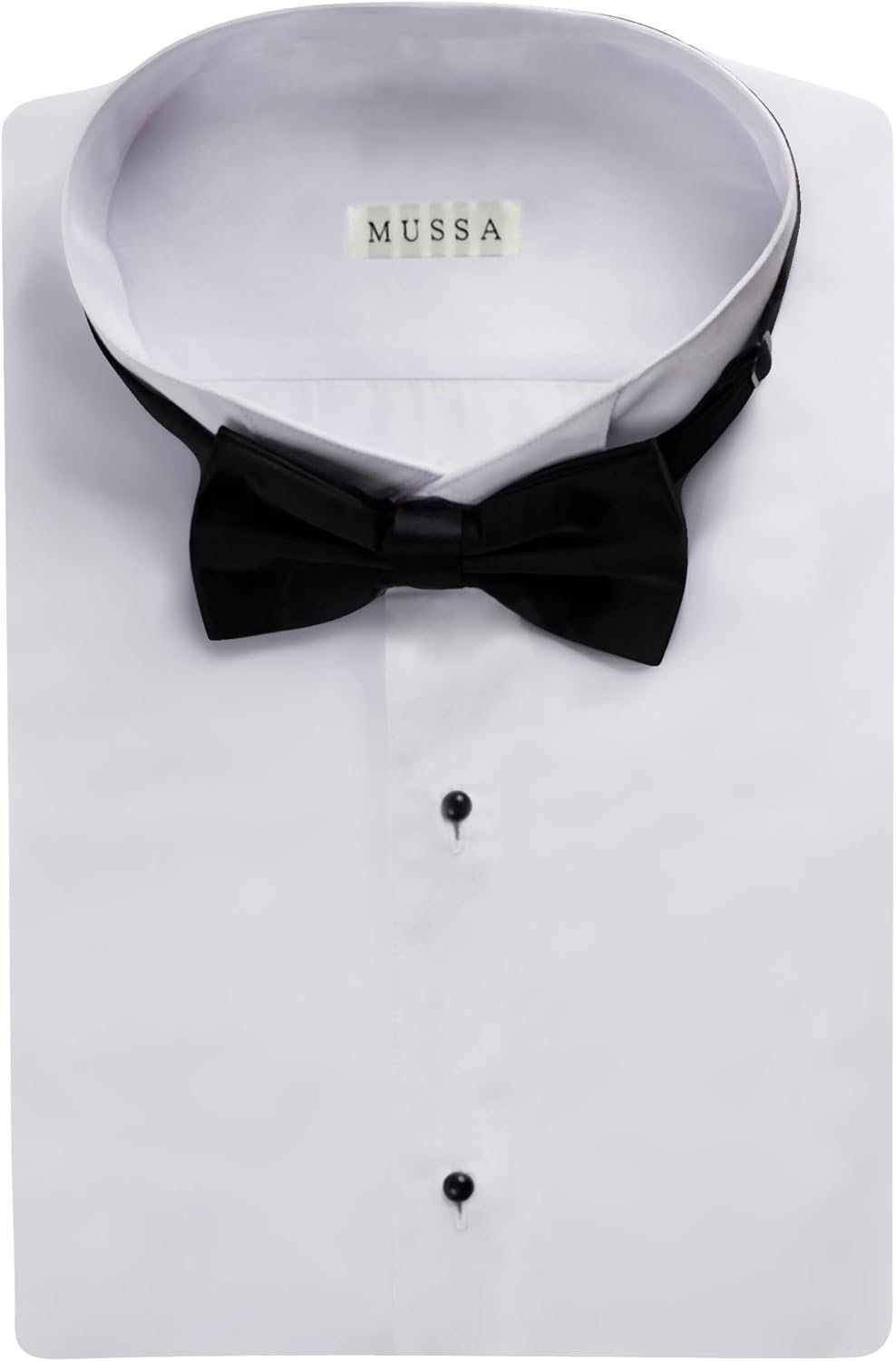 Men's Slim Fit Convertible Cuff Cotton-Blend Laydown & Wingtip Collar Tuxedo Shirt - Cufflinks & Bow Tie Included