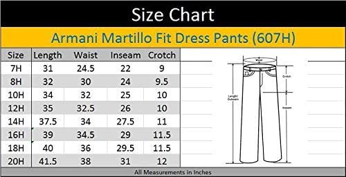 Armando Martillo Boys Flat Front Adjustable Waist Extra Slim Skinny Fit Dress Pants