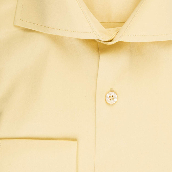 Steven Land Men's Trim Fit French Cuff 100% Cotton Solid Sateen Dress Shirt