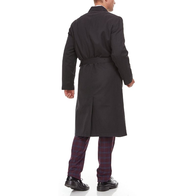 Adam Baker Men's Black & Khakhi Single Breasted Full Length Trench Coat All Year Round Raincoat