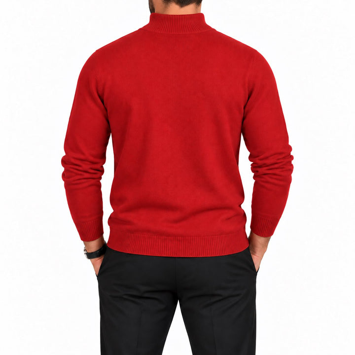 Adam Baker Men's Mock Neck Cotton Blend Knit Pullover Sweater