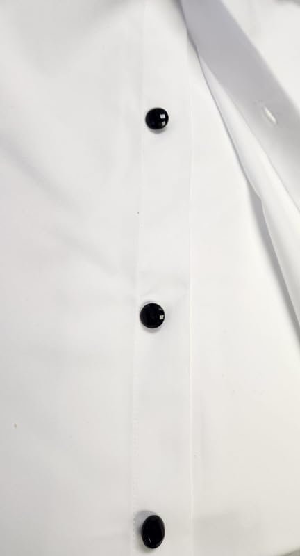Adam Baker Men's MSH9801T 4-Way Stretch Slim Fit French Cuff Laydown Collar Tuxedo Shirt - White, XXL