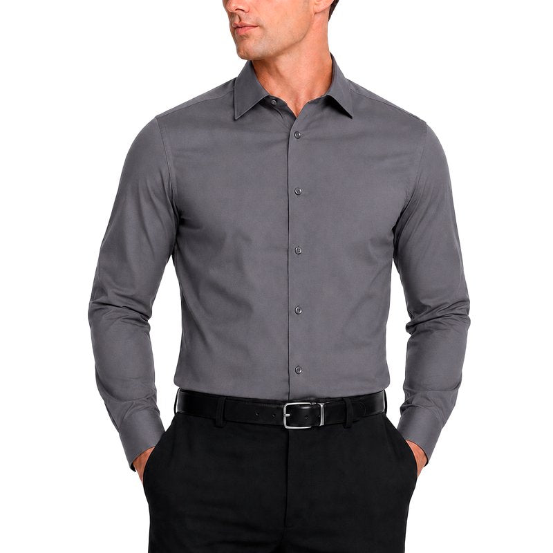 Modena Men’s Contemporary (Slim) Fit Long Sleeve Solid Dress Shirt