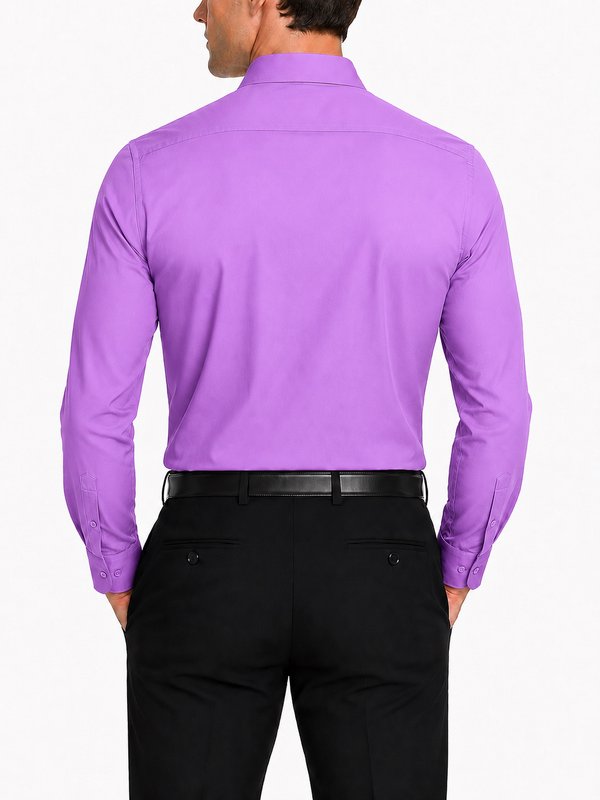 Modena Men's Regular Fit Long Sleeve Solid Dress Shirt