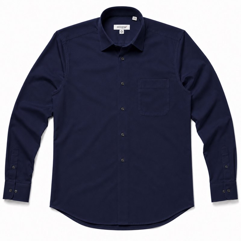 Modena Men's Regular Fit Long Sleeve Solid Dress Shirt