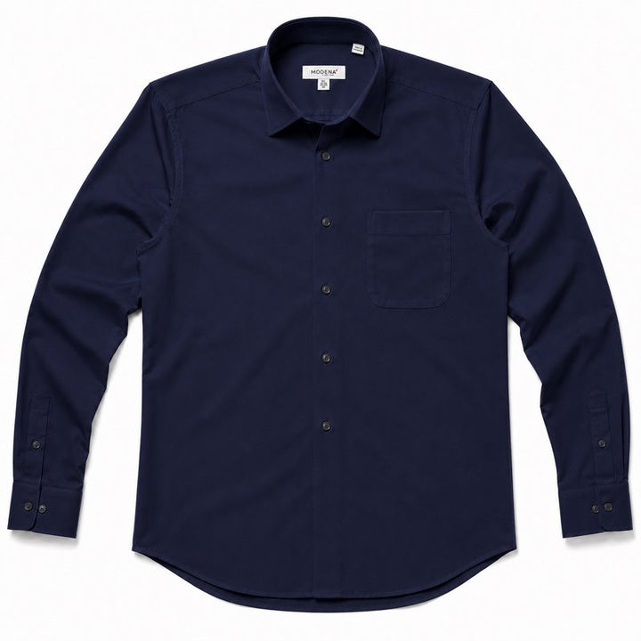 Modena Men's Regular Fit Long Sleeve Solid Dress Shirt
