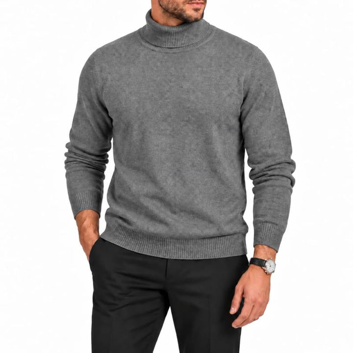 Adam Baker Men's Cotton Blend Turtleneck Sweater, Casual Knitted Pullover Sweater