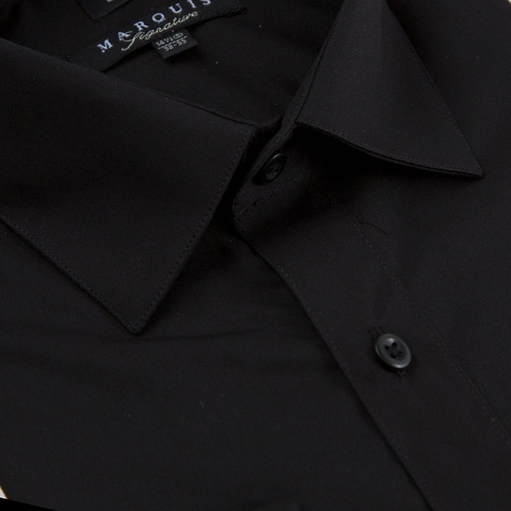 Marquis Men's Slim Fit French Cuff Cotton Blend Solid Dress Shirt