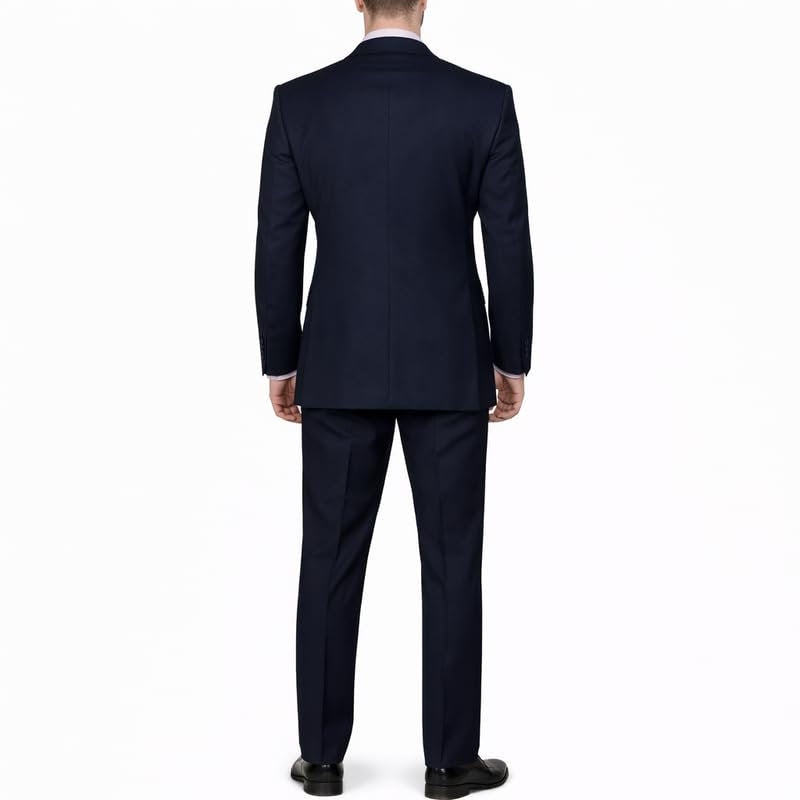 Adam Baker Men's Modern Fit Double Breasted Wool 2-Piece Suit Set | Jacket & Pants