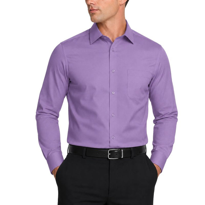 Modena Men's Regular Fit Long Sleeve Solid Dress Shirt