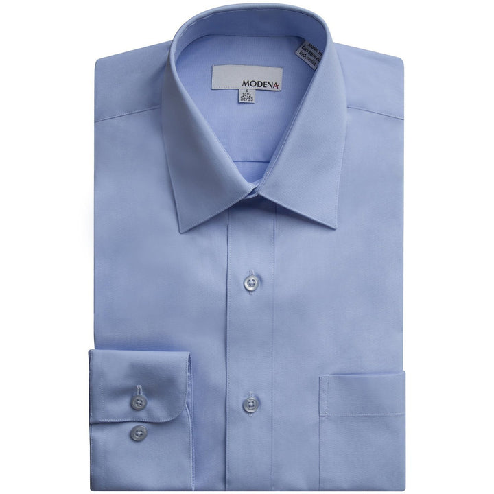 Modena Men’s Contemporary (Slim) Fit Long Sleeve Solid Dress Shirt – Colors