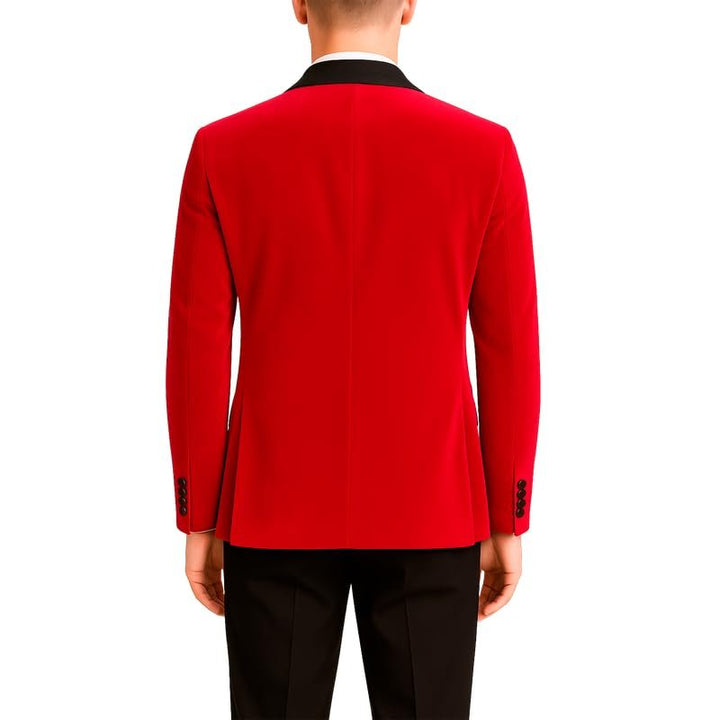 Adam Baker Men's Velvet Dinner Jacket, One Button Tuxedo Blazer with Satin Shawl Collar - Slim Fit for Wedding & Prom