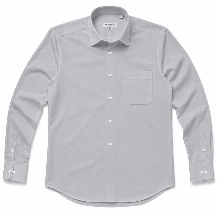 Modena Men's Regular Fit Long Sleeve Solid Dress Shirt