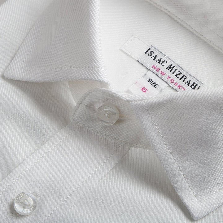 Isaac Mizrahi Boys 2-20 100% Cotton Long Sleeve Twill Dress Shirt