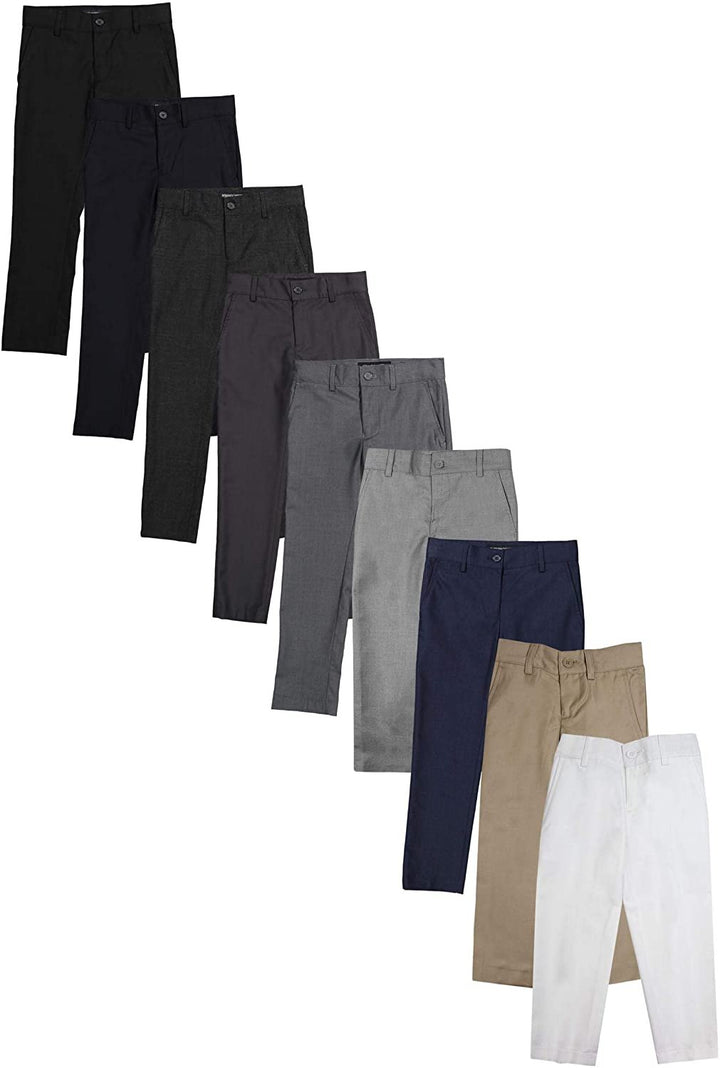 Armando Martillo Boys Flat Front Adjustable Waist Extra Slim Skinny Fit Dress Pants