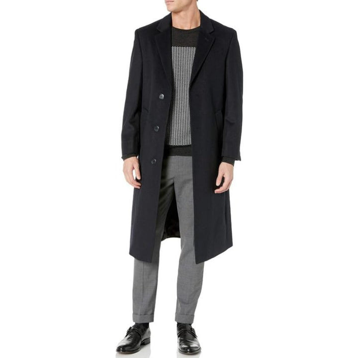 Adam Baker Men's Single Breasted Luxury Wool Full Length Topcoat - Available in Colors