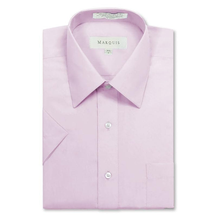 Marquis Men's Classic Fit Short Sleeve Cotton Blend Broadcloth Dress Shirt