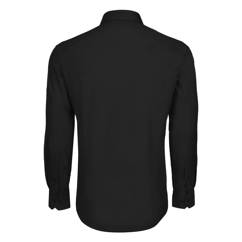 Adam Baker Men's Slim Fit Long Sleeve Stretch Poplin Dress Shirt