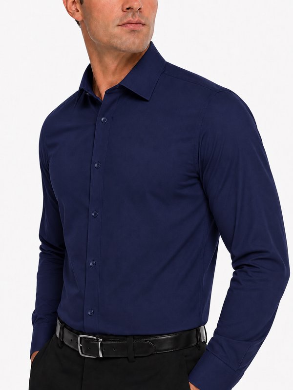 Modena Men’s Contemporary (Slim) Fit Long Sleeve Solid Dress Shirt