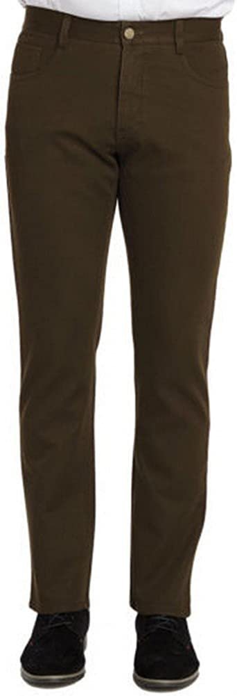 Enzo Men's Modern Fit Jean Style Luxury Cotton Stretch Dress Pants - Colors