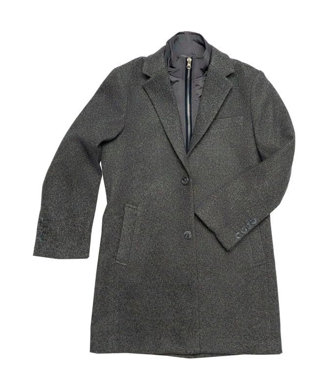 Adam Baker Boys Wool Coat – Winter Dress Coat with Notched Collar, 3/4 Length Overcoat with Removable Bib