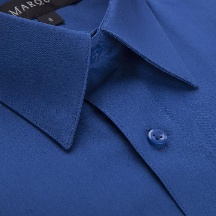 Marquis Boy's Regular Fit Long Sleeve Cotton Blend Solid Dress Shirt