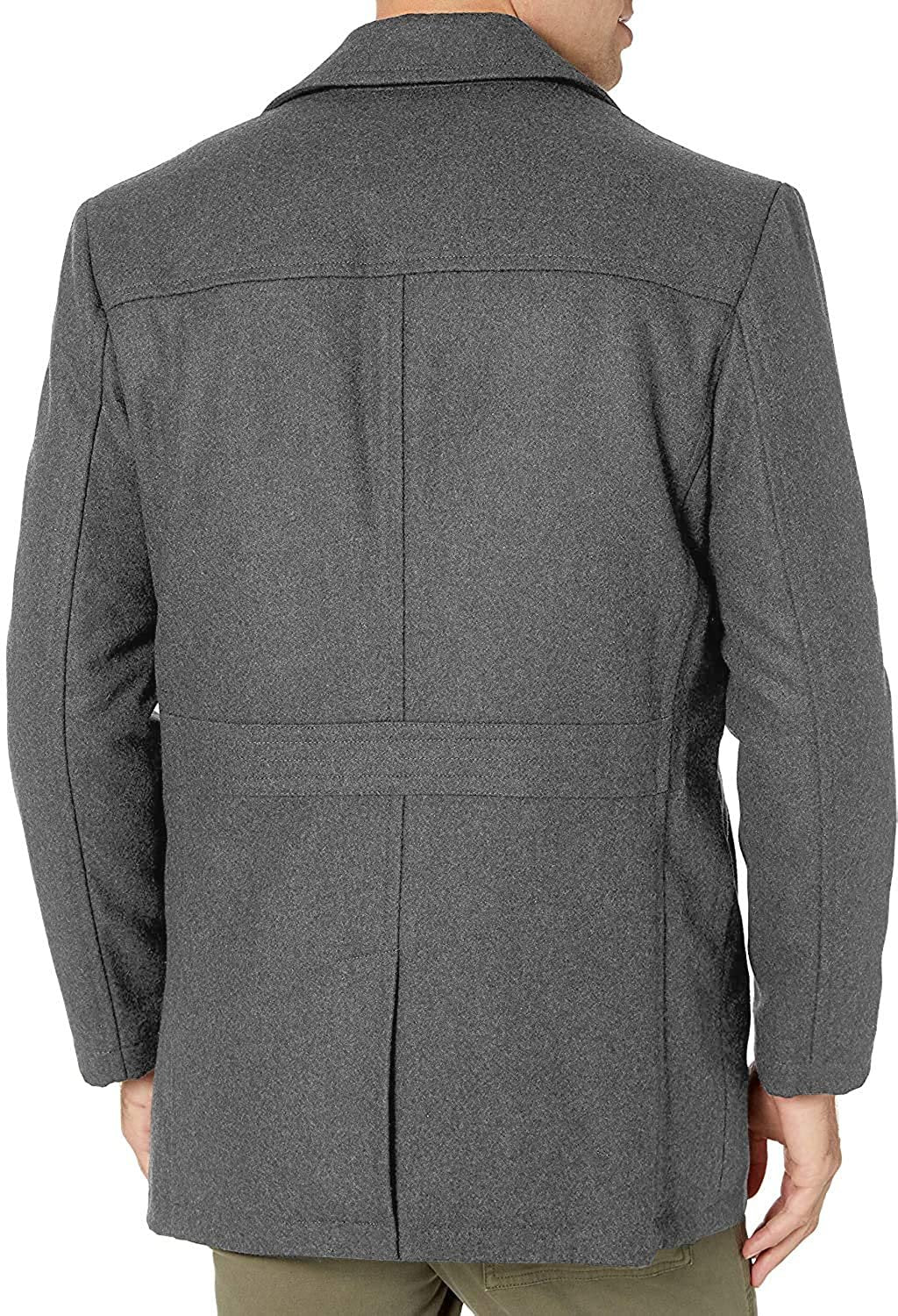 LONDON FOG mens Amity 34" Wool Blend Car Coat With Scarf
