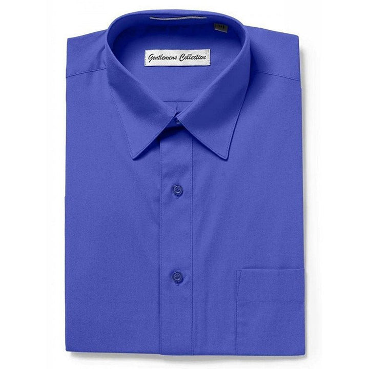Gentlemens Collection Mens Short Sleeve Classic Easy Care Dress Shirt - Colors
