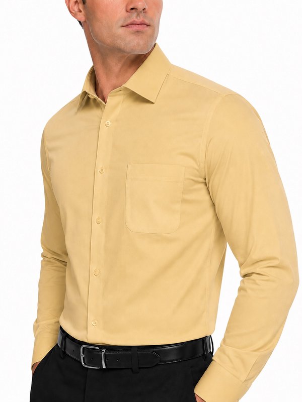 Modena Men's Regular Fit Long Sleeve Solid Dress Shirt