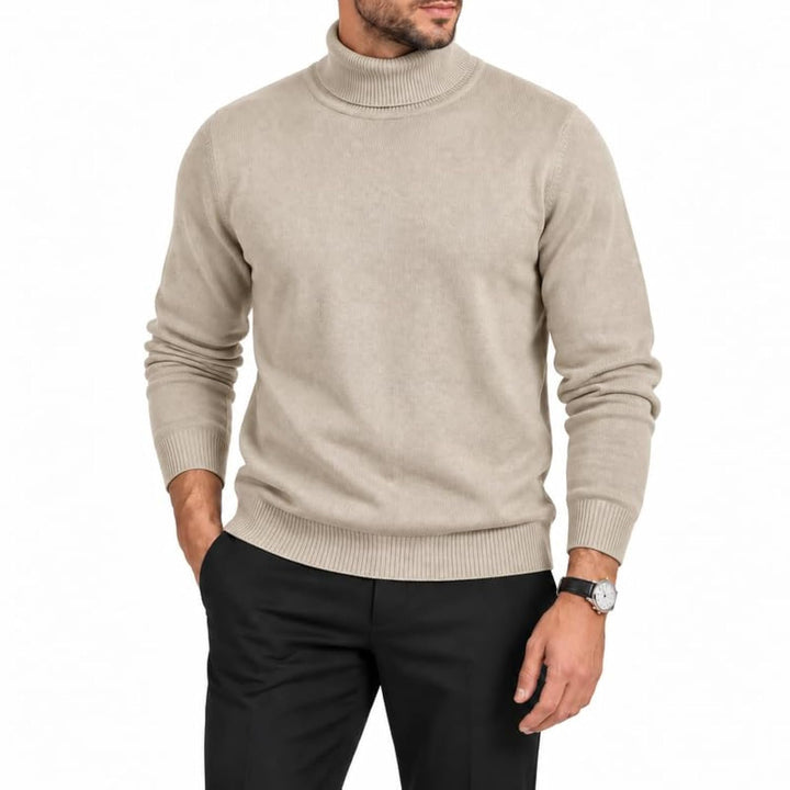 Adam Baker Men's Cotton Blend Turtleneck Sweater, Casual Knitted Pullover Sweater