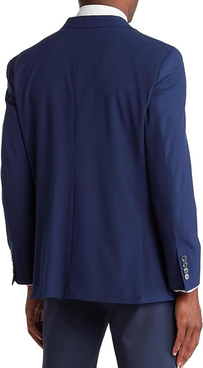 Adam Baker Men's Single Breasted 100% Wool Ultra Slim Fit Blazer/Sport Coat - Blue